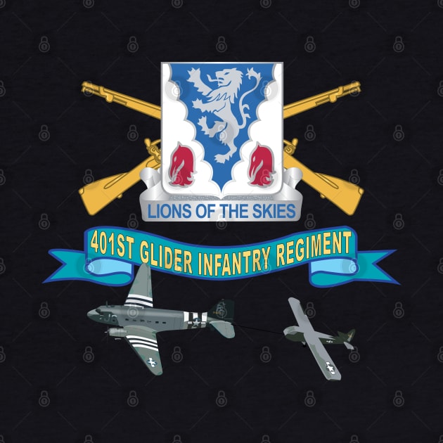 401st Glider Infantry Regiment - DUI w Towed Glider w Br - Ribbon X 300 by twix123844